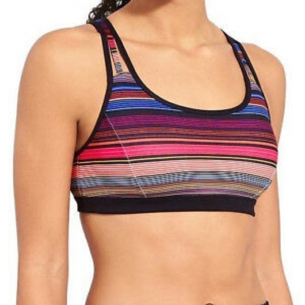 ATHLETA Havana Stripe Fully Focused Sports Bra S